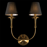 Бра с металлическим основанием бронзового цвета и 2-мя черными конусовидными абажурами Dignity варинант исполнения - 4 | Loft Concept в Саратове