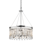 Люстра круглая цвета хром с вертикальными стеклянными трубками и круглыми подвесками Kichler варинант исполнения - 1 | Loft Concept в Саратове