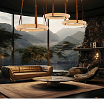 Люстра в форме обруча из натурального камня Minerals of Light варинант исполнения - 5 | Loft Concept в Саратове