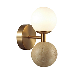 Бра с шарообразным матовым плафоном и шаром из камня на металлическом основании Orb Essence варинант исполнения - 1 | Loft Concept в Саратове