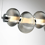 Подвесной светильник линейный с 7-ю рифлеными стеклянными шарами Marcelh Light варинант исполнения - 9 | Loft Concept в Саратове