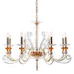 Люстра с 8-ю лампочками и изогнутыми прозрачными элементами из стекла Twisted Glass Candles Chandelier варинант исполнения - 1 | Loft Concept в Саратове