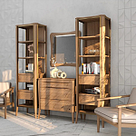 Витрина правая из массива дуба с 5-ю полками и 2-мя ящиками Tasteful Furniture варинант исполнения - 3 | Loft Concept в Саратове