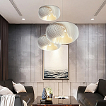 Подвесной светильник с белыми изящными декоративными лепестками Volumetric Petal Lamp варинант исполнения - 7 | Loft Concept в Саратове