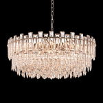 Круглая люстра с хрустальными подвесками на серебряном каркасе Gorgeous Crystal Light варинант исполнения - 13 | Loft Concept в Саратове
