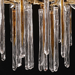 Люстра подвесная золотого цвета с разветвленными ветвями и прозрачными стеклянными подвесками Droplet Chandelier варинант исполнения - 7 | Loft Concept в Саратове