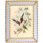 Постер с изображением птиц и цветов в зеркальной раме Blooming Birds Poster варинант исполнения - 2 | Loft Concept в Саратове