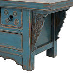 Деревянная ТВ-тумба в китайском стиле с 4-мя ящиками и резным декором голубая Luo Chinese TV Stand Blue варинант исполнения - 3 | Loft Concept в Саратове