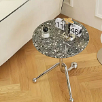 Дизайнерский журнальный стол с круглой столешницей на изогнутых стальных ножках Obafaby варинант исполнения - 2 | Loft Concept в Саратове