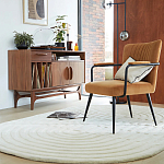 Кресло бархатное с подлокотниками на металлическом каркасе Oriel Retro Armchair варинант исполнения - 6 | Loft Concept в Саратове