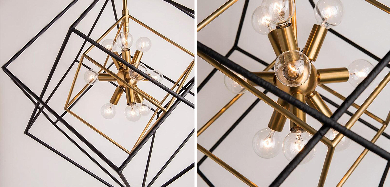 Люстра CUBIST Pendant Black and Gold 9 lamp Люстра CUBIST Pendant Black and Gold 9 lamp - Loft-Concept в Саратове