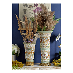 Ваза из фарфора на бронзовом основании Turquoise Blooming Garden варинант исполнения - 8 | Loft Concept в Саратове