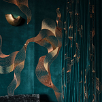 Обои с вышивкой ручной работы Plume Original colourway on velvet варинант исполнения - 1 | Loft Concept в Саратове