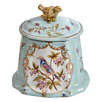 Шкатулка голубого цвета с рисунком и состаренным эффектом Eden Garden варинант исполнения - 2 | Loft Concept в Саратове