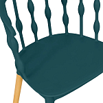 Пластиковый стул на ножках из массива бука Ferret Spiral Green варинант исполнения - 4 | Loft Concept в Саратове