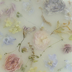 Круглый поднос из эпоксидной смолы с цветами белый Epoxy Resin Flowers Tray White варинант исполнения - 2 | Loft Concept в Саратове