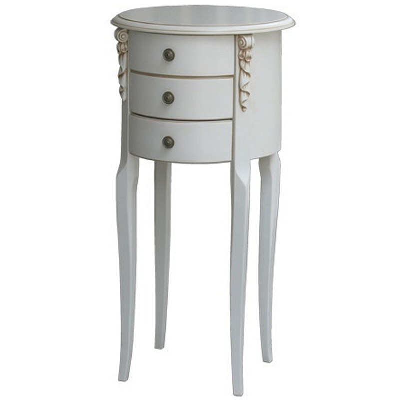 Круглый небольшой комод в стиле прованс Montmartre Provence Chest of Drawers Белый Орех Круглый небольшой комод в стиле прованс Montmartre Provence Chest of Drawers Белый Орех в Саратове | Loft Concept