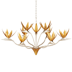 Люстра с плафонами в виде цветов Golden Bird of Paradise варинант исполнения - 3 | Loft Concept в Саратове