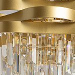 Люстра цвета матового золота с металлическими лентами и длинными прозрачными подвесками Gilded Waves варинант исполнения - 4 | Loft Concept в Саратове