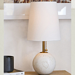 Настольная лампа на круглом основании из натурального камня Bartolomeo варинант исполнения - 4 | Loft Concept в Саратове