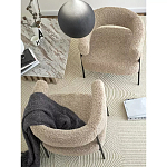Кресло полукруглое мягкое с буклированной обивкой Armchair with Boucle Upholstery варинант исполнения - 8 | Loft Concept в Саратове