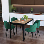 Стол обеденный раздвижной с прямоугольной столешницей на четырех черных ножках Blair варинант исполнения - 9 | Loft Concept в Саратове