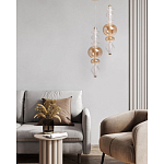 Подвесной светильник с вертикальной композицией из прозрачных и янтарных стеклянных шаров и ромбов Gabriel Scott Luna варинант исполнения - 11 | Loft Concept в Саратове