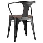 Черный глянцевый стул с сиденьем из натурального дерева TOLIX варинант исполнения - 5 | Loft Concept в Саратове