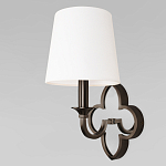 Бра с белым текстильным абажуром и декоративным основанием в виде четырехлистника с зеркальной вставкой Vitorino варинант исполнения - 1 | Loft Concept в Саратове