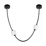 Подвесной светильник в форме дуги с белыми шарообразными плафонами Flos Wireline Lighting варинант исполнения - 2 | Loft Concept в Саратове