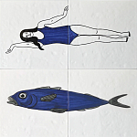 Плитка с узором Рыба пловчиха варинант исполнения - 1 | Loft Concept в Саратове