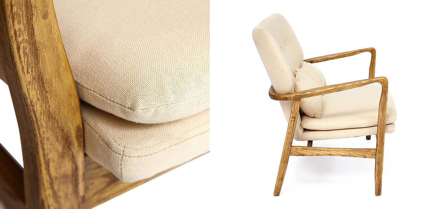 Диван с каркасом из массива дерева Makeshift sofa beige Диван с каркасом из массива дерева Makeshift sofa beige - Loft-Concept в Саратове