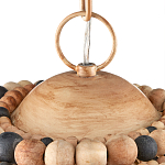 Подвесной светильник в форме купола из деревянных бусин Wooden Beads варинант исполнения - 3 | Loft Concept в Саратове