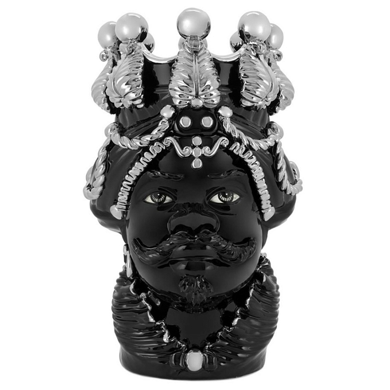Ваза Vase Moro Man Ltd Platinum Черный Серебряный Ваза Vase Moro Man Ltd Platinum Черный Серебряный в Саратове | Loft Concept