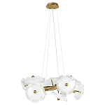 Люстра подвесная круглая с ветвистыми бронзовыми элементами и стеклянными рифлеными дисками Textured Glass Chandelier варинант исполнения - 1 | Loft Concept в Саратове