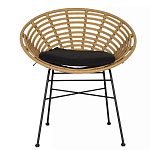 Стул круглый с ротанговым плетением Round Wicker Stool варинант исполнения - 2 | Loft Concept в Саратове