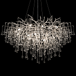 Люстра подвесная с прозрачными стеклянными подвесками в форме капель Диаметр 100 см Droplet Chandelier варинант исполнения - 19 | Loft Concept в Саратове