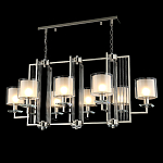 Люстра прямоугольной формы с 8-ю цилиндрическими плафонами из стекла Laurent варинант исполнения - 3 | Loft Concept в Саратове