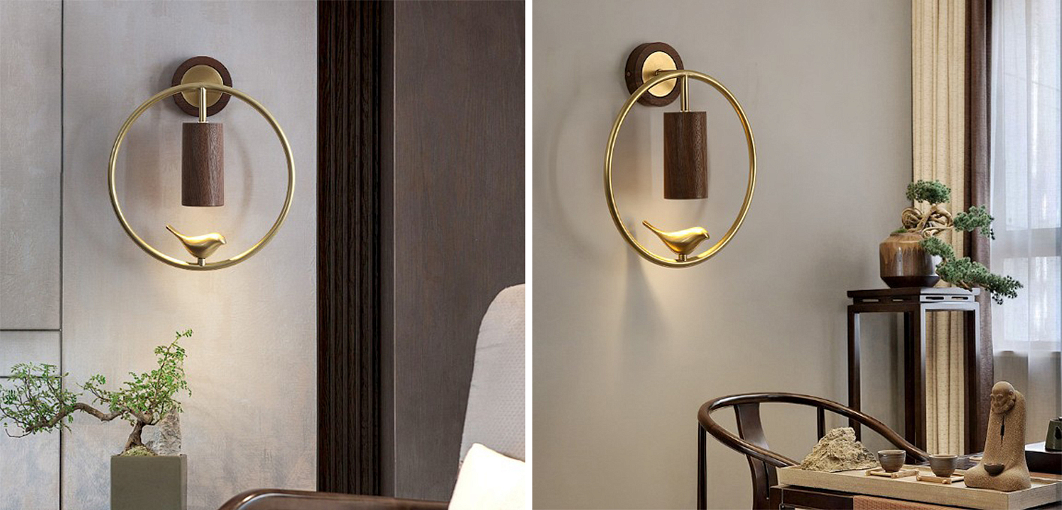 Бра деревянное с птичкой Manu Wall Lamp Бра деревянное с птичкой Manu Wall Lamp - Loft-Concept в Саратове