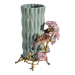 Ваза с птицами и цветами из фарфора с бронзовыми элементами Garden of Eden варинант исполнения - 4 | Loft Concept в Саратове