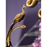 Чаша из прозрачного стекла на бронзовой подставке в виде павлина с рельефным хвостом Eden Garden варинант исполнения - 4 | Loft Concept в Саратове