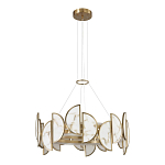 Люстра круглая с полукруглыми плафонами из искусственного алебастра в бронзовой оправе Marbella варинант исполнения - 5 | Loft Concept в Саратове