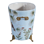 Кашпо из голубого фарфора с бронзовыми элементами Blue Garden варинант исполнения - 2 | Loft Concept в Саратове