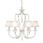 Люстра цвета никель с 6-ю лампами и стеклянными подвесками Elstead Lighting варинант исполнения - 3 | Loft Concept в Саратове