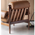 Кресло с деревянным каркасом и обивкой из натуральной кожи Medieval Furniture варинант исполнения - 2 | Loft Concept в Саратове