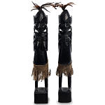 Комплект из 2-х деревянных статуэток Asmat Wooden Statuettes Black варинант исполнения - 1 | Loft Concept в Саратове