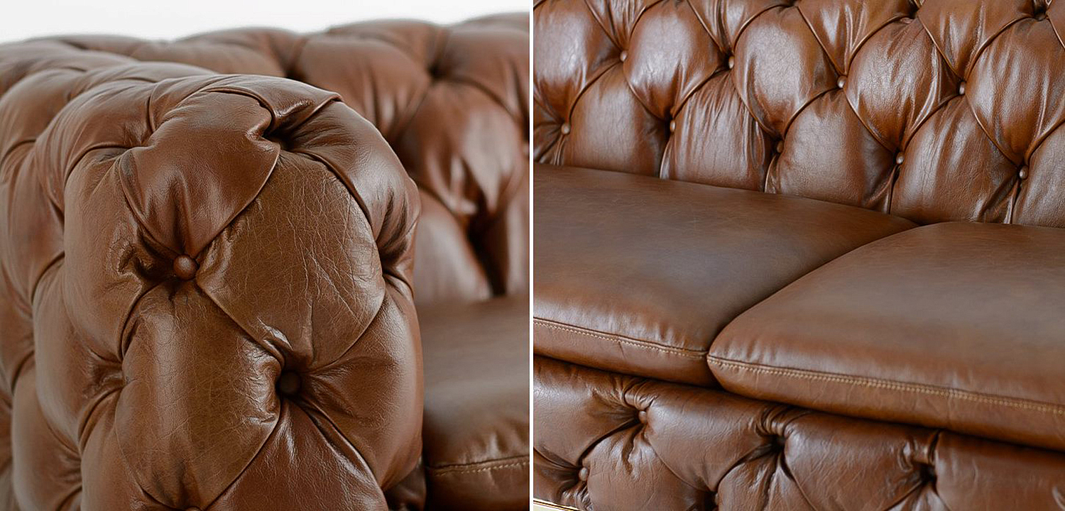 Диван Dorsten Sofa brown leather Диван Dorsten Sofa brown leather - Loft-Concept в Саратове