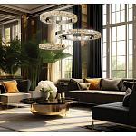 Люстра из 3-х колец с мозаичным хрустальным оформлением Sparks of Crystal варинант исполнения - 2 | Loft Concept в Саратове