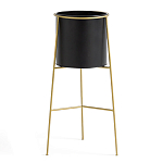 Кашпо из металла и латуни Elegance Elevated Planters черное варинант исполнения - 1 | Loft Concept в Саратове