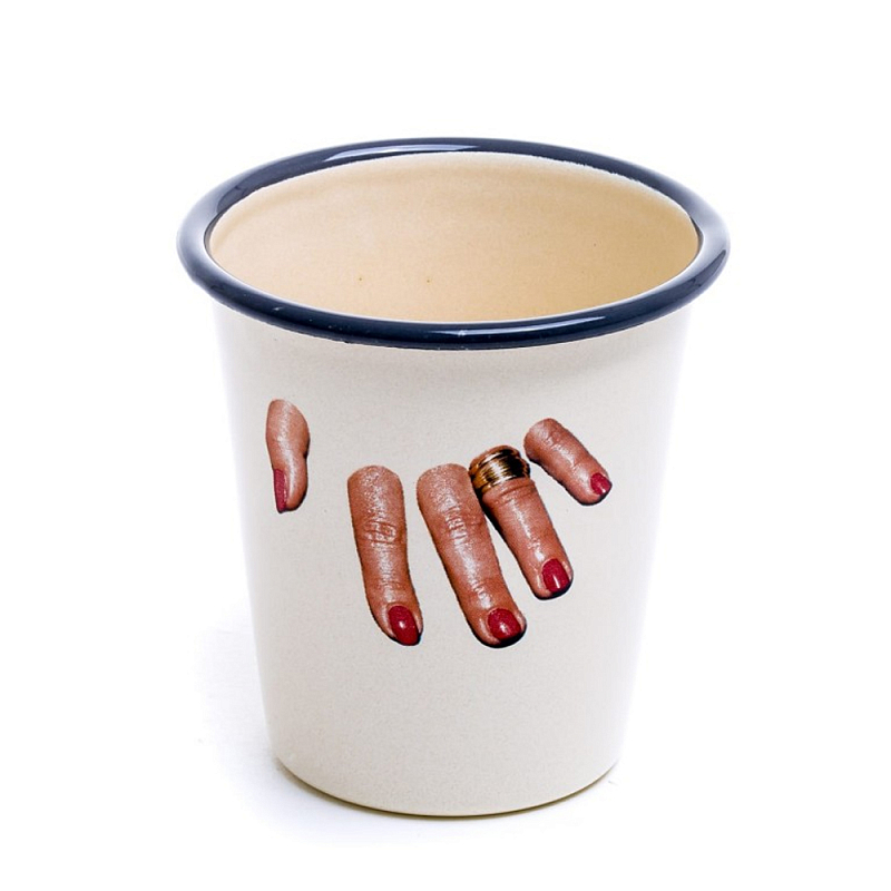 Стакан Seletti Enamel Fingers Бежевый Мульти Стакан Seletti Enamel Fingers Бежевый Мульти в Саратове | Loft Concept